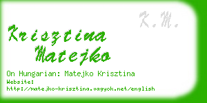 krisztina matejko business card
